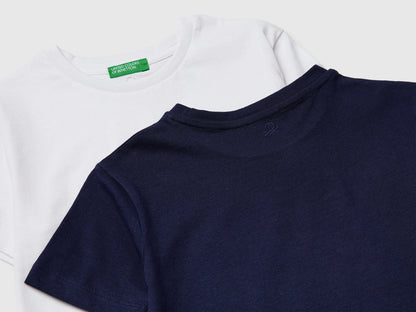 Benetton White Boys Two 100% Cotton T-Shirts SKU: 3096G10LN_901 Image 03