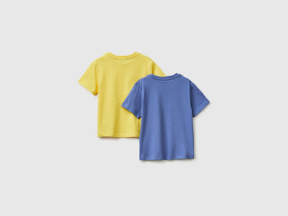 Benetton Yellow Boys Two 100% Cotton T-Shirts SKU: 3096G10LN_903 Image 02