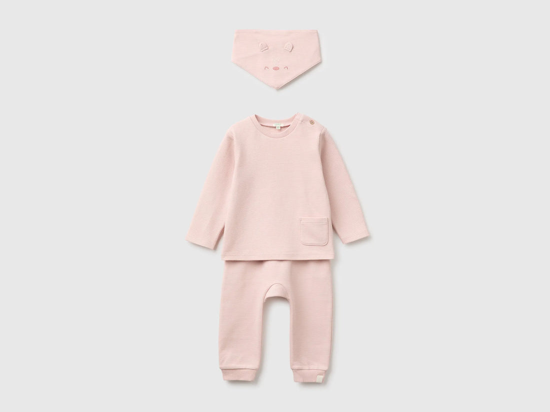 Benetton Soft Pink Girl Pure Cotton Set SKU: 30THAK018_08Q Image 01