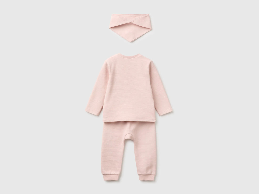 Benetton Soft Pink Girl Pure Cotton Set SKU: 30THAK018_08Q Image 02