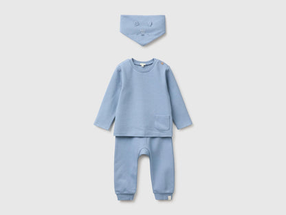 Benetton Light Blue Unisex Pure Cotton Set SKU: 30THAK018_09A Image 01