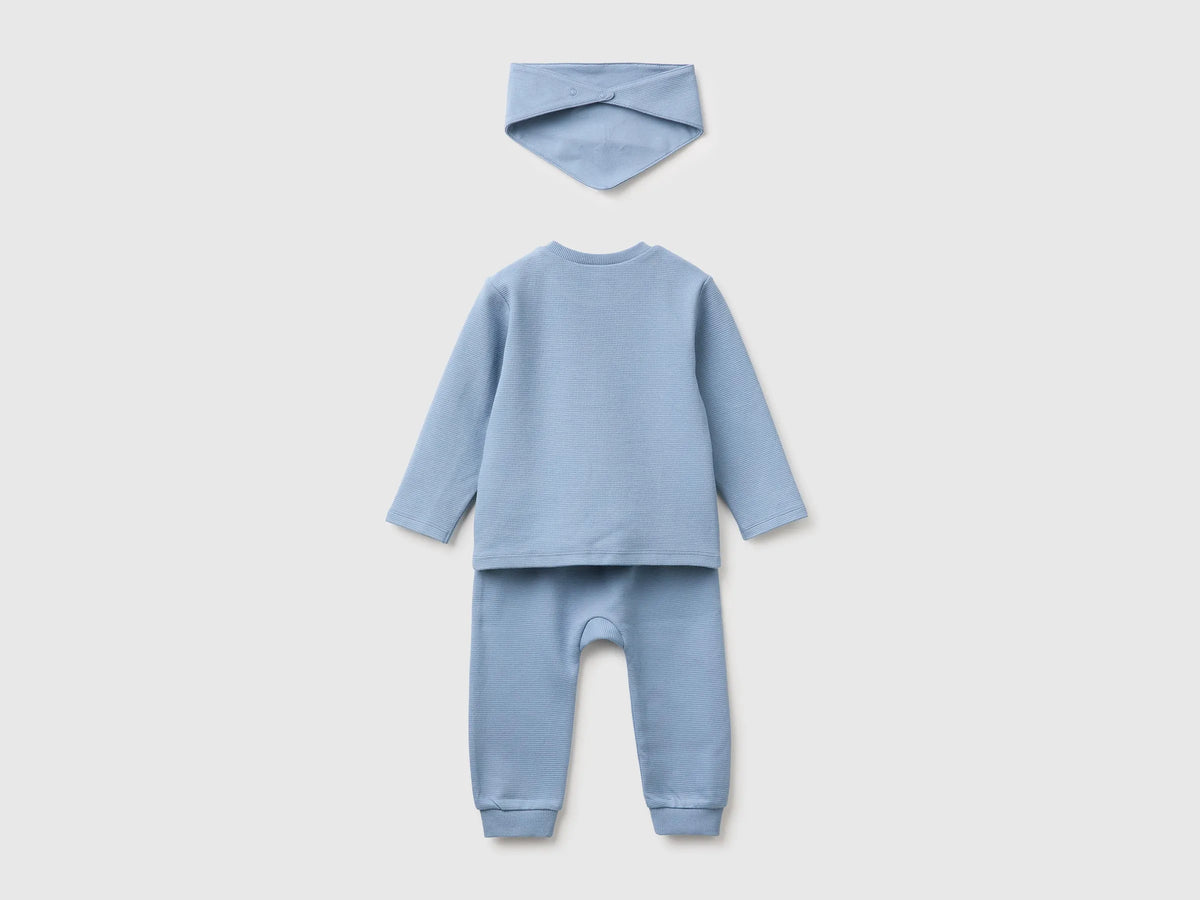 Benetton Light Blue Unisex Pure Cotton Set SKU: 30THAK018_09A Image 02