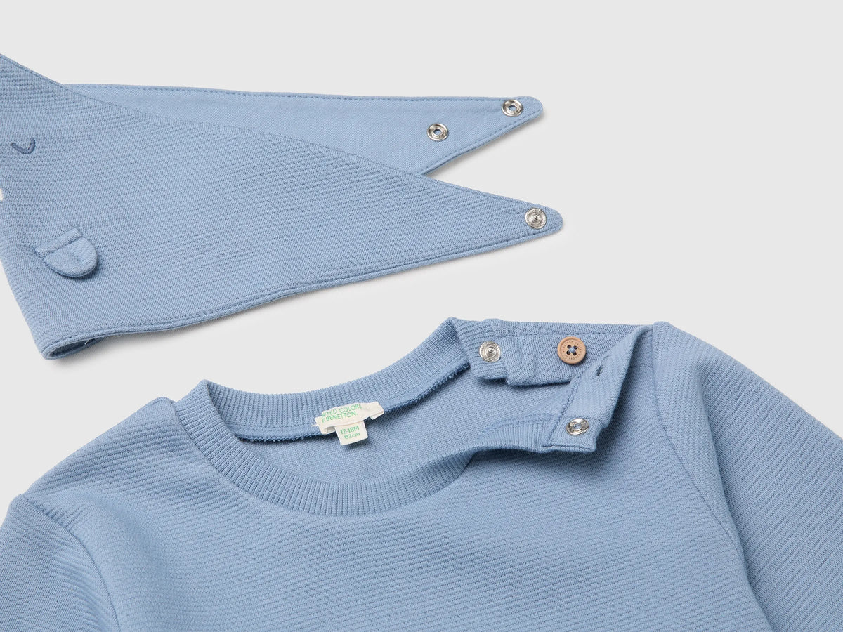 Benetton Light Blue Unisex Pure Cotton Set SKU: 30THAK018_09A Image 03
