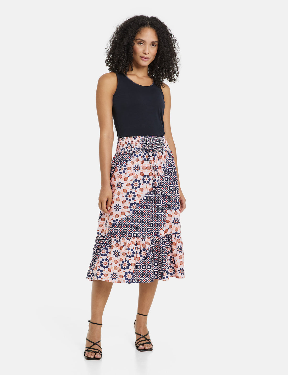 Patterned Midi Skirt With A Stretch Waistband_310030-31536_9088_01