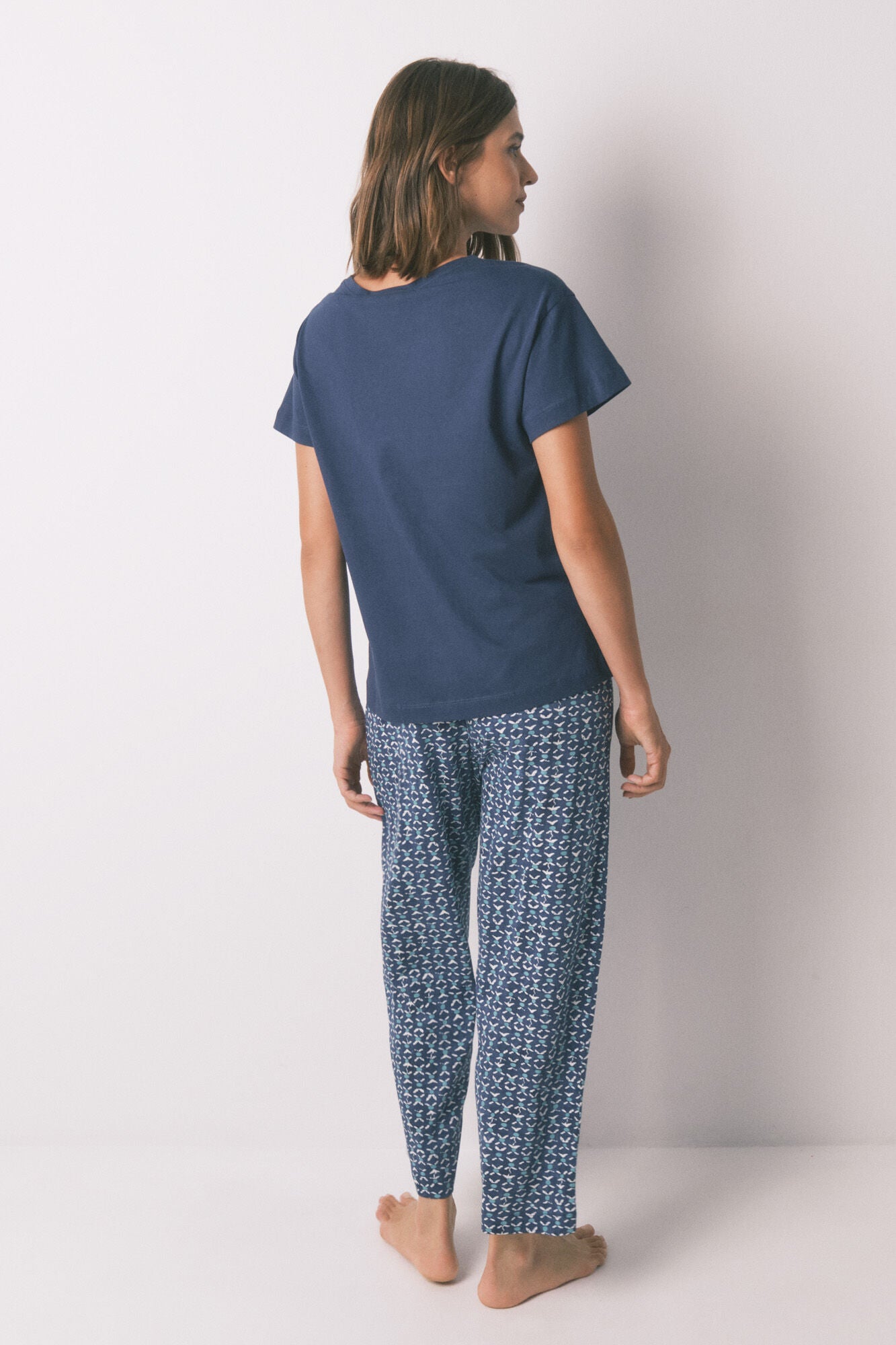 Women Secret_Dark Blue_100% Cotton Moomin Capri Pyjamas in Blue_3132101_11_06