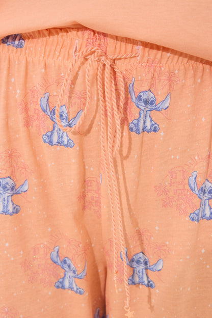 Women Secret_Lilo &amp; Stitch Capri Pyjamas in Orange Cotton_3132104_67_04