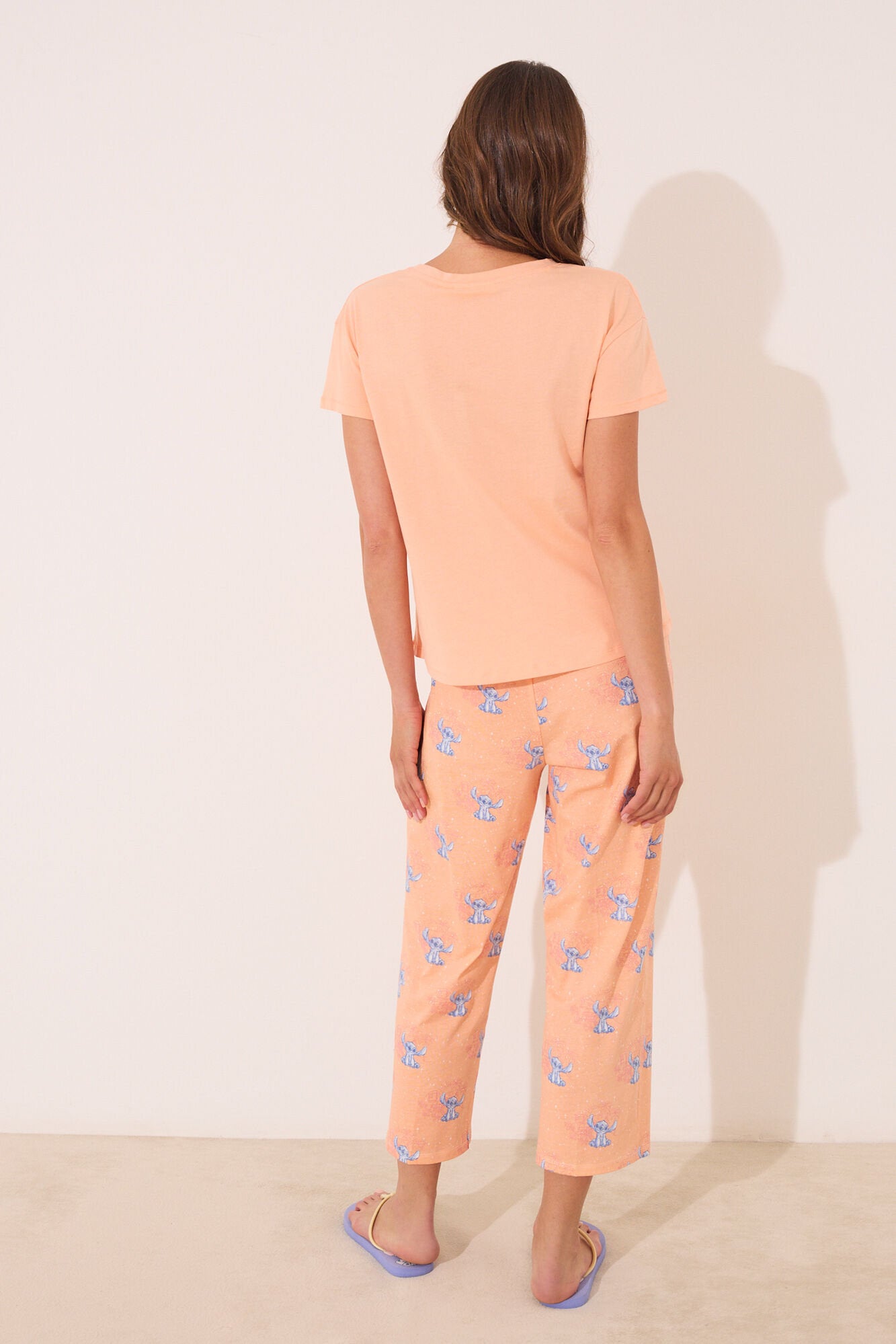 Women Secret_Lilo &amp; Stitch Capri Pyjamas in Orange Cotton_3132104_67_05