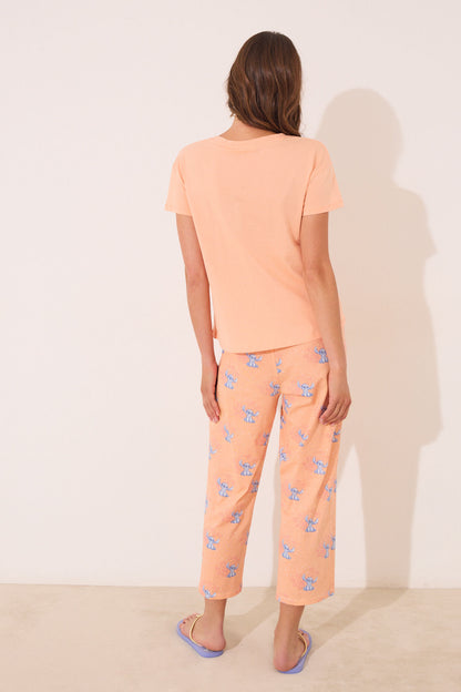Women Secret_Lilo &amp; Stitch Capri Pyjamas in Orange Cotton_3132104_67_05