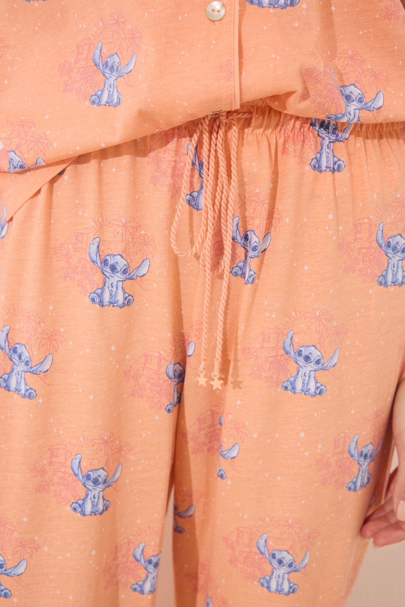 Women Secret_Lilo &amp; Stitch Orange Cotton Classic Pyjamas_3132105_67_05