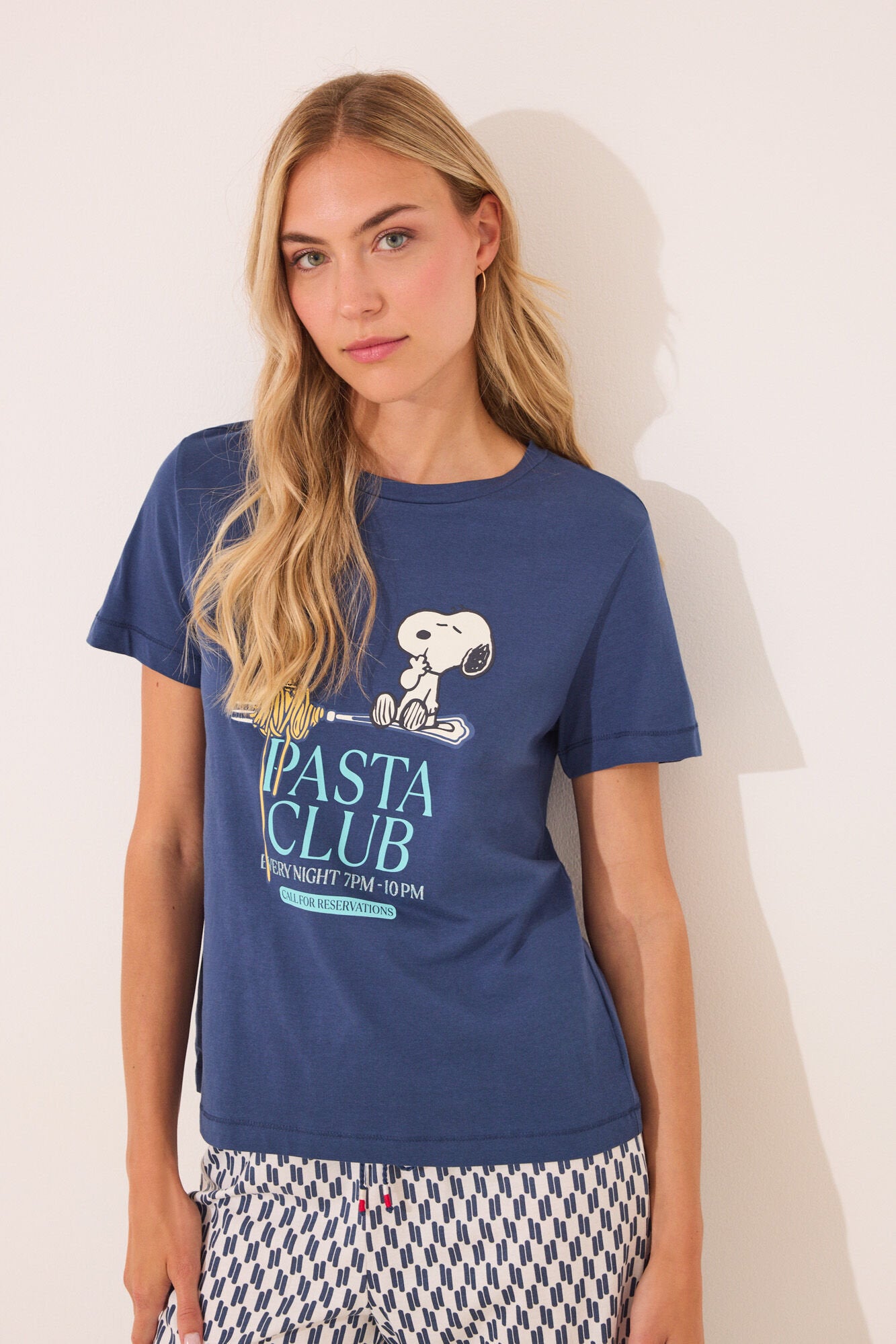 Women Secret_100% Cotton Geometric Snoopy Long Pyjamas_3132107_11_03