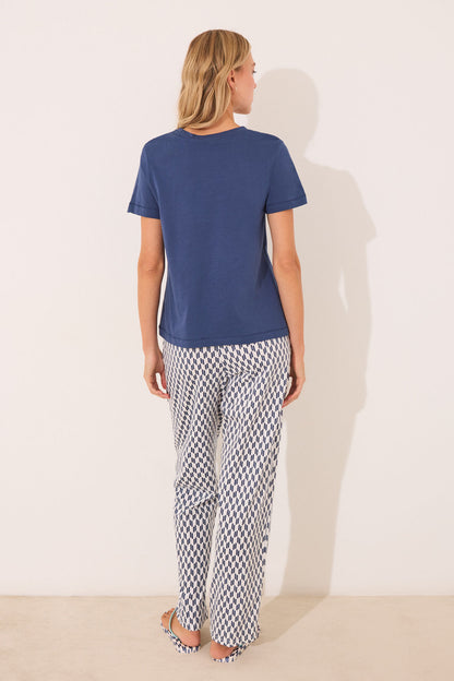 Women Secret_100% Cotton Geometric Snoopy Long Pyjamas_3132107_11_05