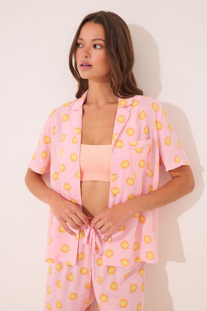 Women Secret_Pink Viscose Capri Classic Pyjamas_3132108_70_03