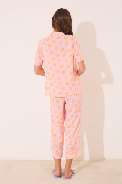 Women Secret_Pink Viscose Capri Classic Pyjamas_3132108_70_05