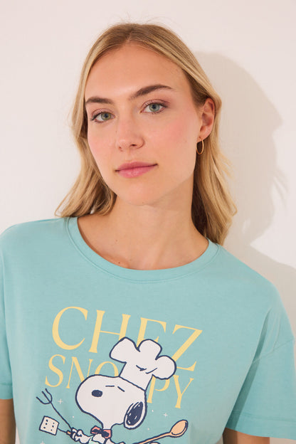 Women Secret_100% Cotton Snoopy Green Short Pyjamas_3132115_26_03