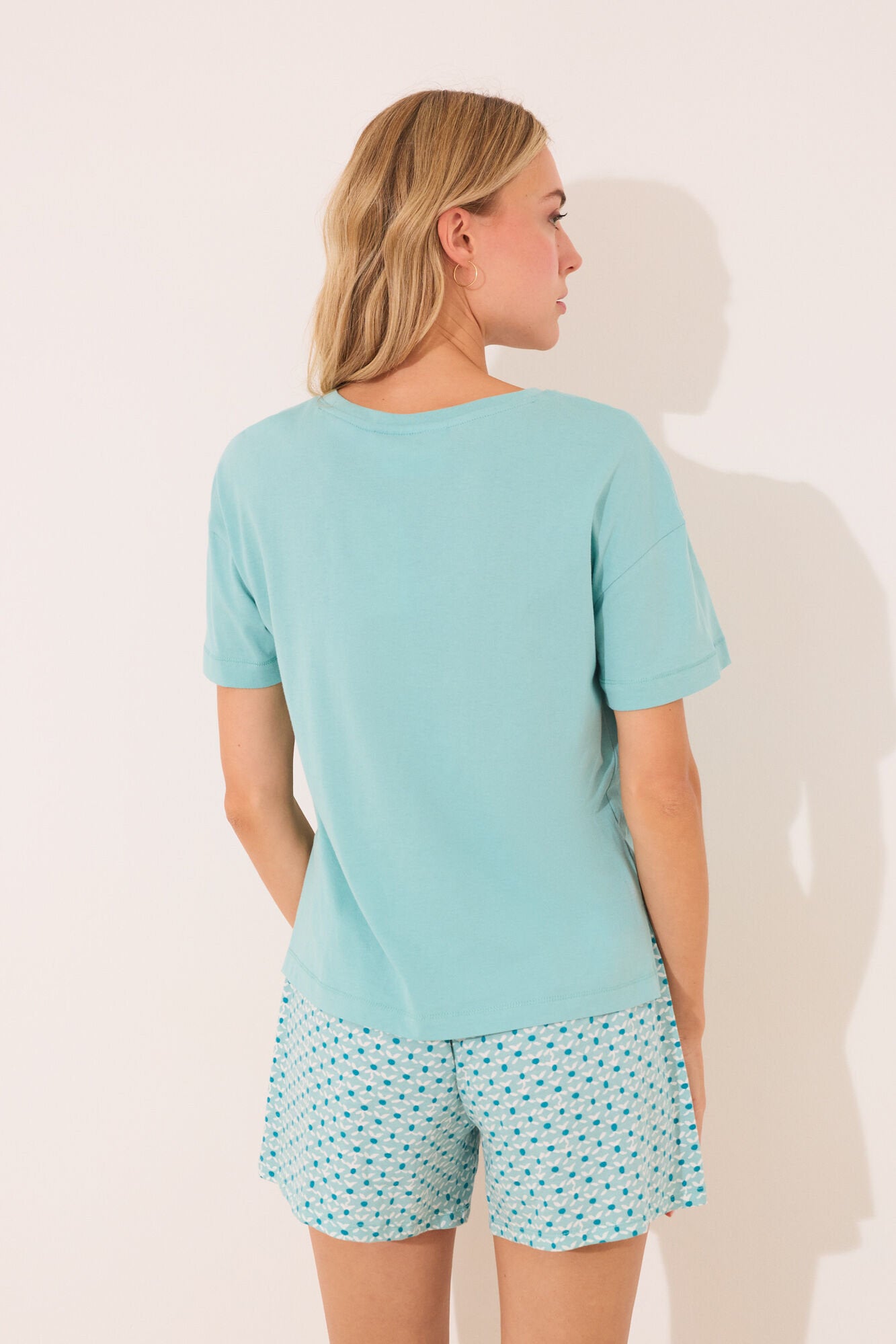 Women Secret_100% Cotton Snoopy Green Short Pyjamas_3132115_26_06