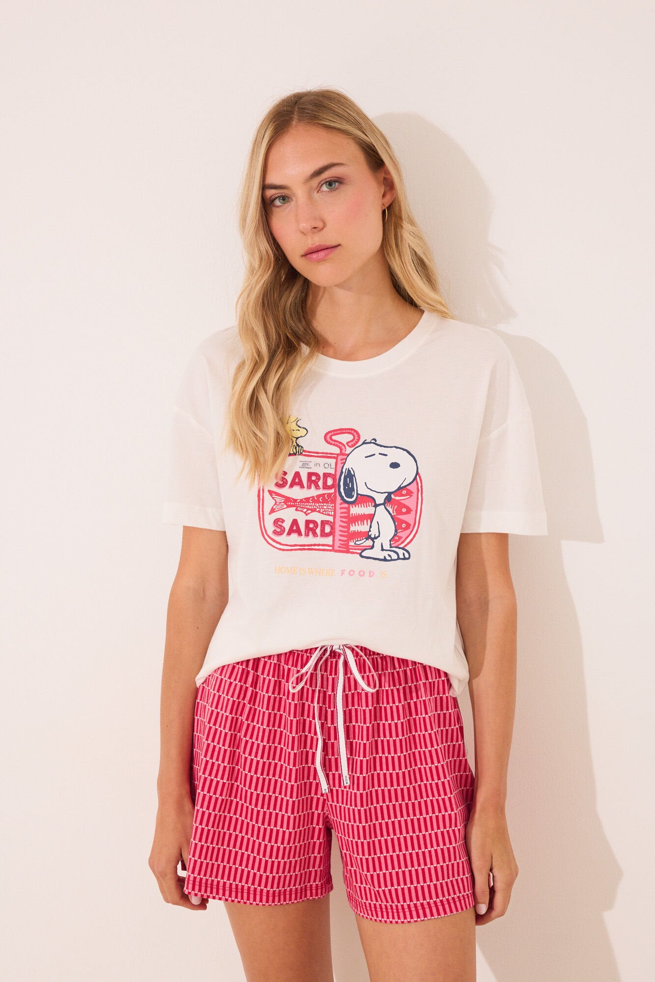 Women Secret_100% Cotton Snoopy Red Short Pyjamas_3132116_96_03
