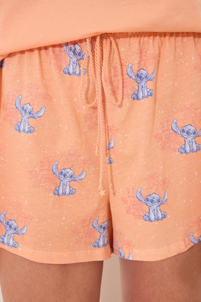 Women Secret_Lilo &amp; Stitch Orange Straps Short Pyjamas_3132117_67_05