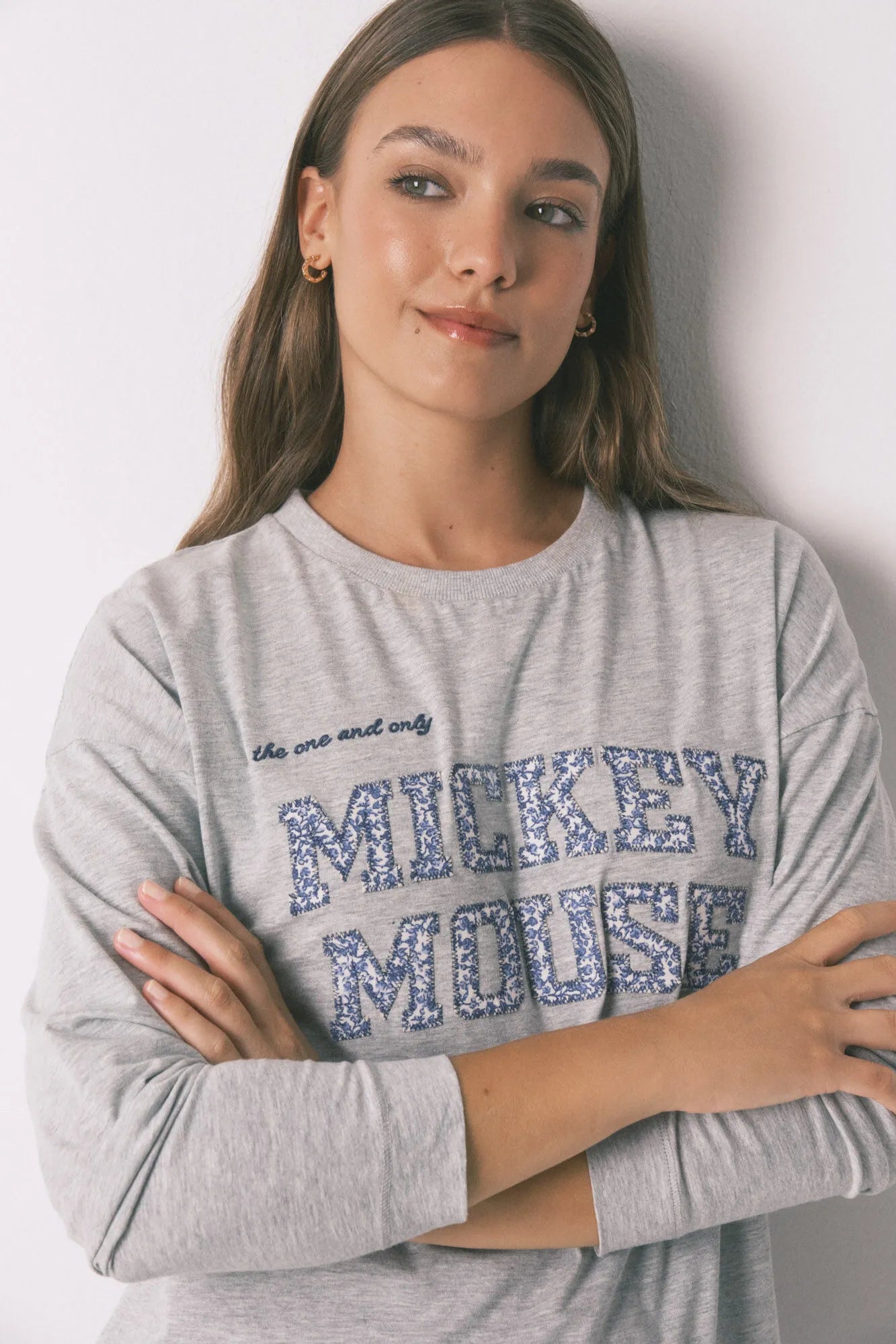 Women Secret_Dark Grey_Long Grey Mickey Cotton Pyjamas_3132123_41_03