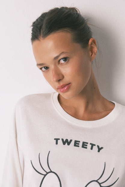 Women Secret_Ivory_Tweety Bird 100% Cotton Long Pyjamas_3132125_96_03