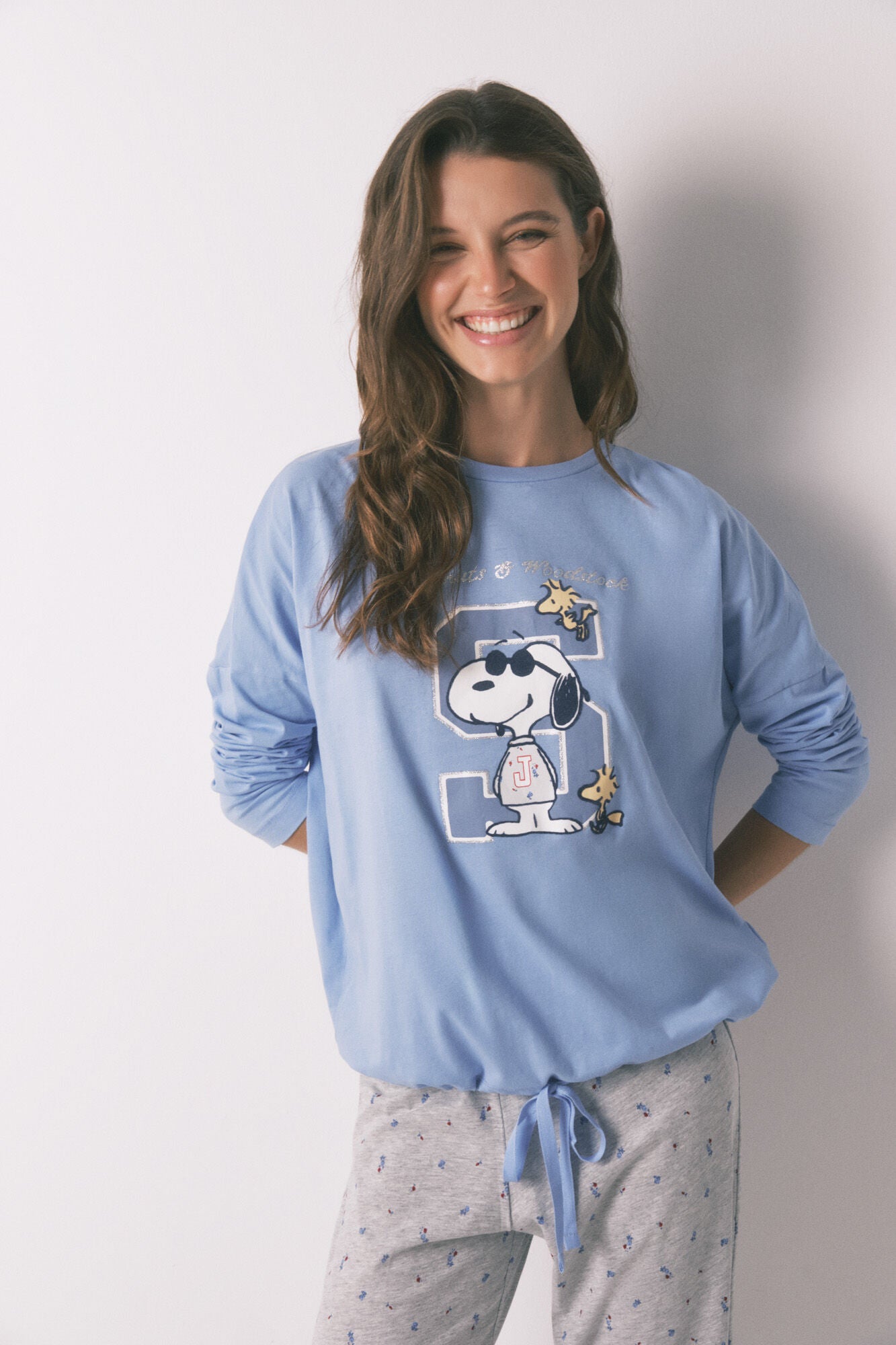 Women Secret_Blue Print_Long Blue Snoopy Cotton Pyjamas_3132129_19_02