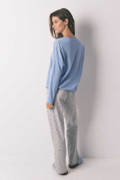 Women Secret_Blue Print_Long Blue Snoopy Cotton Pyjamas_3132129_19_06