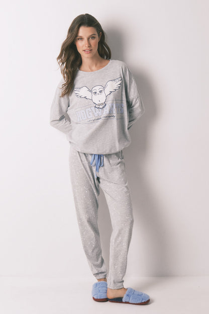 Women Secret_Dark Grey_Long Grey Hedwig Cotton Pyjamas_3132130_41_01