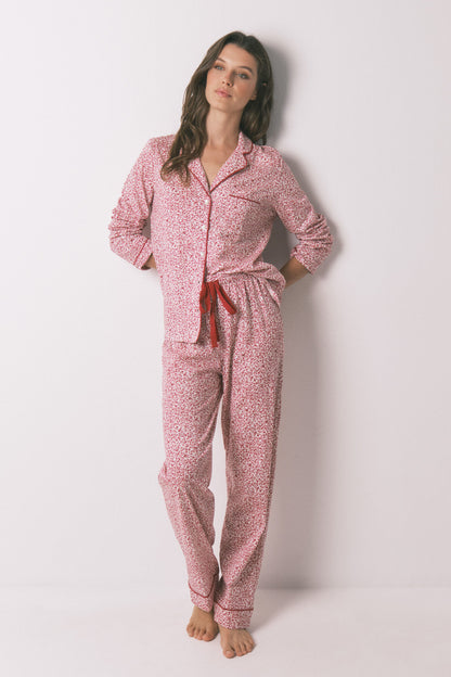 Women Secret_Red Print_Red Floral Cotton Classic Pyjamas_3132132_59_01