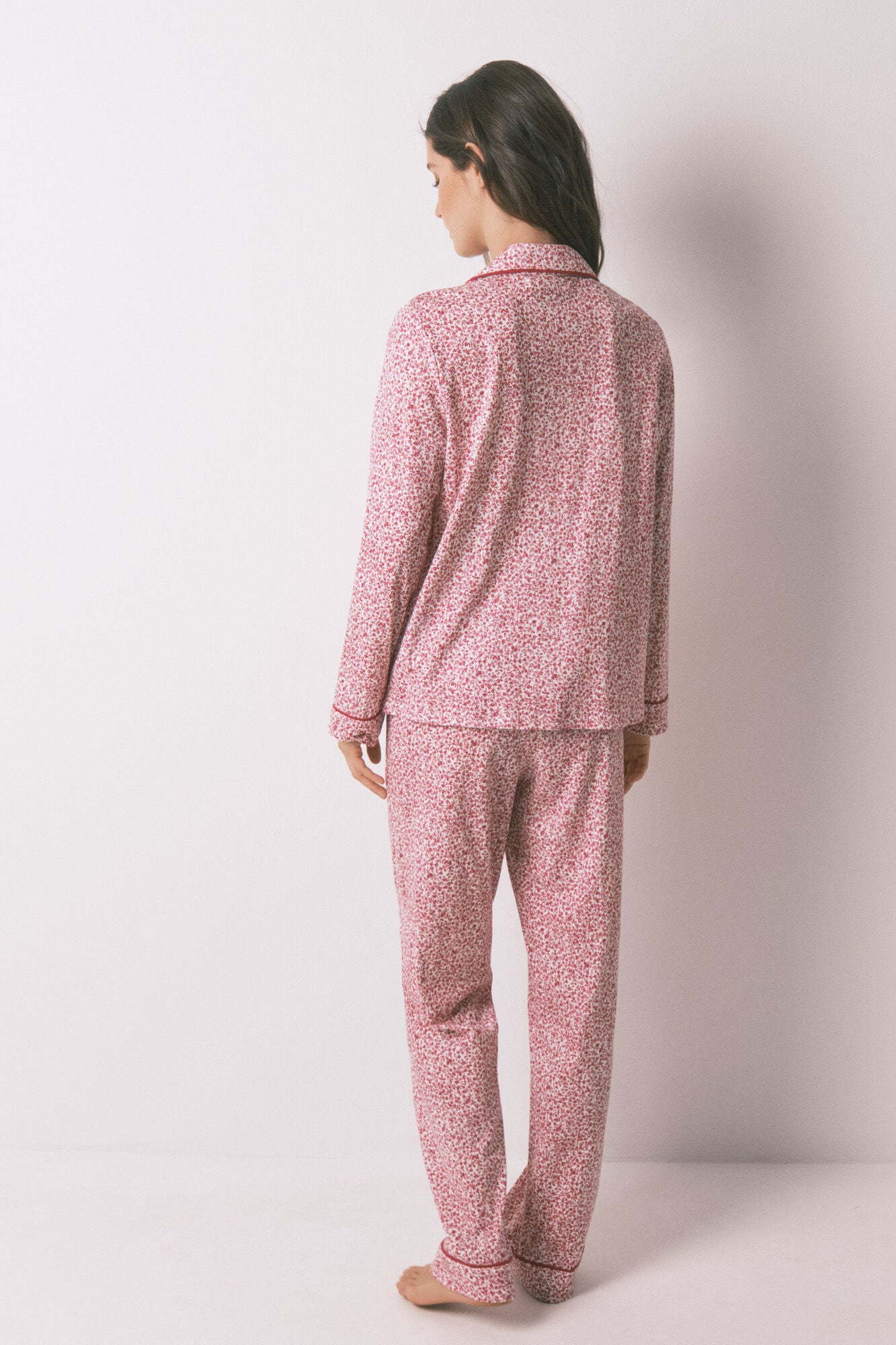 Women Secret_Red Print_Red Floral Cotton Classic Pyjamas_3132132_59_05