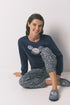 Women Secret_Navy_100% Cotton Long Pyjamas Smileyworld¨ Blue_3132135_10_01