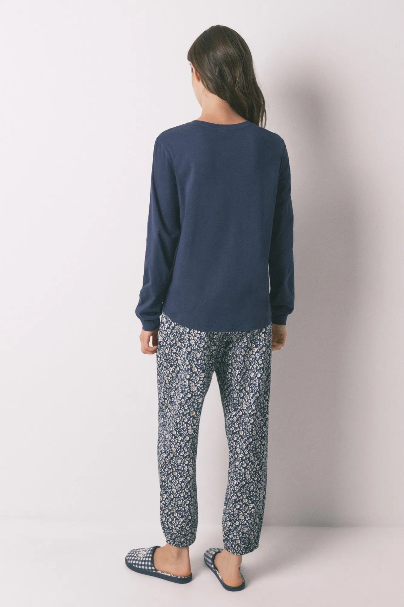 Women Secret_Navy_100% Cotton Long Pyjamas Smileyworld¨ Blue_3132135_10_06