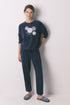 Women Secret_Navy_Smileyworld¨ Navy Fleece Long Pyjamas_3132142_10_01