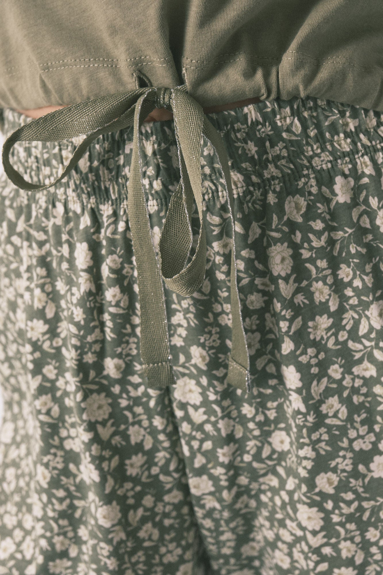 Women Secret_Dark Khaki_100% Cotton Smiley Khaki Long Pyjamas_3132152_91_04