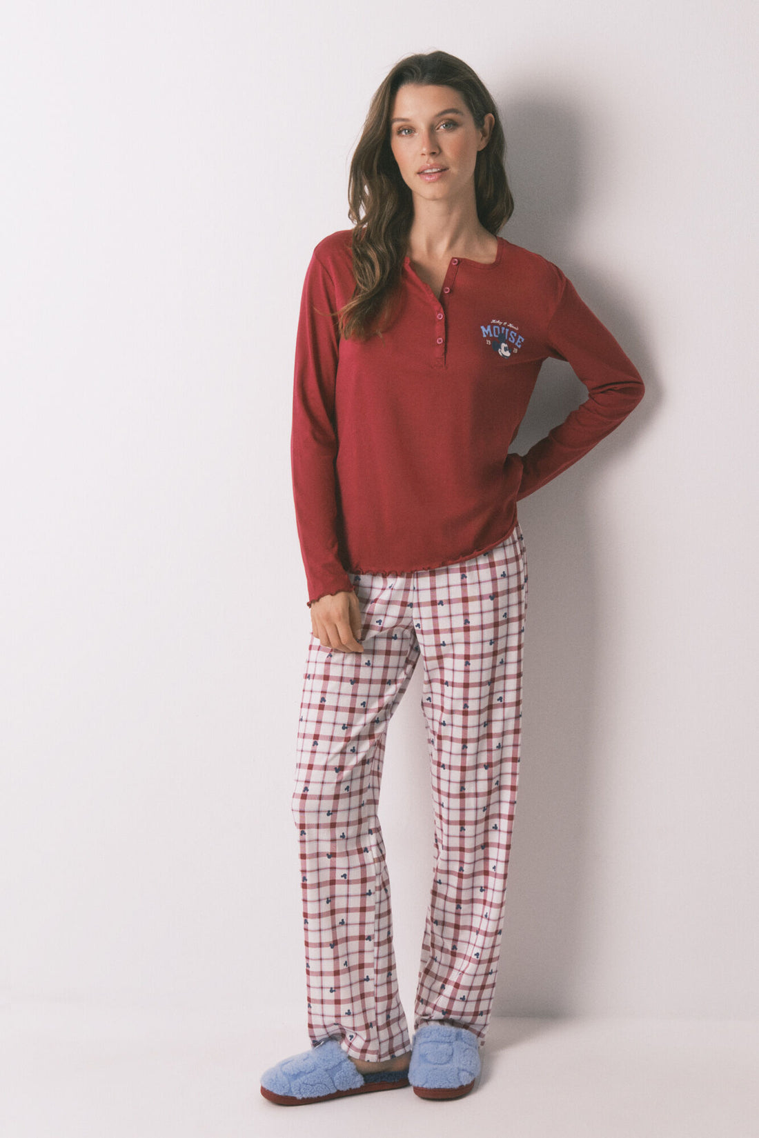 Women Secret_Red_Long Red Mickey Cotton Pyjamas_3132155_60_01