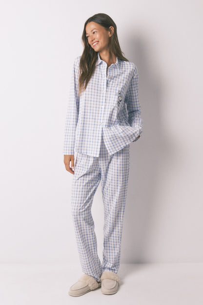 Women Secret_Blue Print_Blue Snoopy Cotton Classic Pyjamas_3132156_19_02