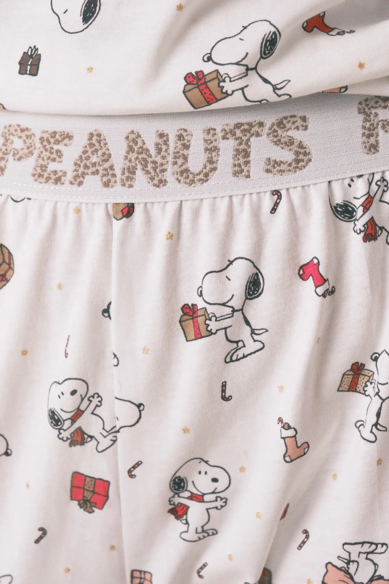 Women Secret_Ivory_Long 100% Cotton White Pajamas Snoopy_3132212_96_04
