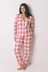 Women Secret_Red/Coral_Shirt-Style Pajamas 100% Cotton Red Checks Mafalda_3132213_62_01