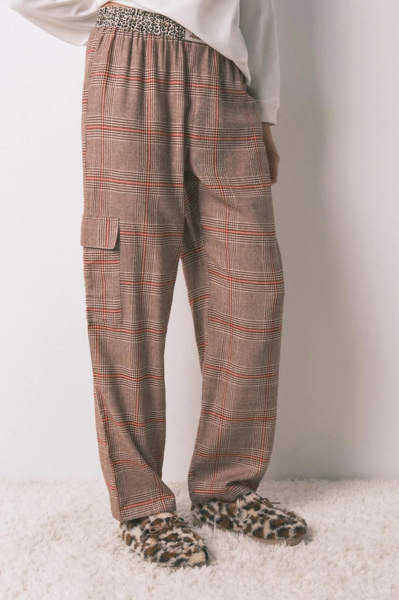 Women Secret_Ivory_Long 100% Cotton Printed Check Pajamas Snoopy_3132215_96_05