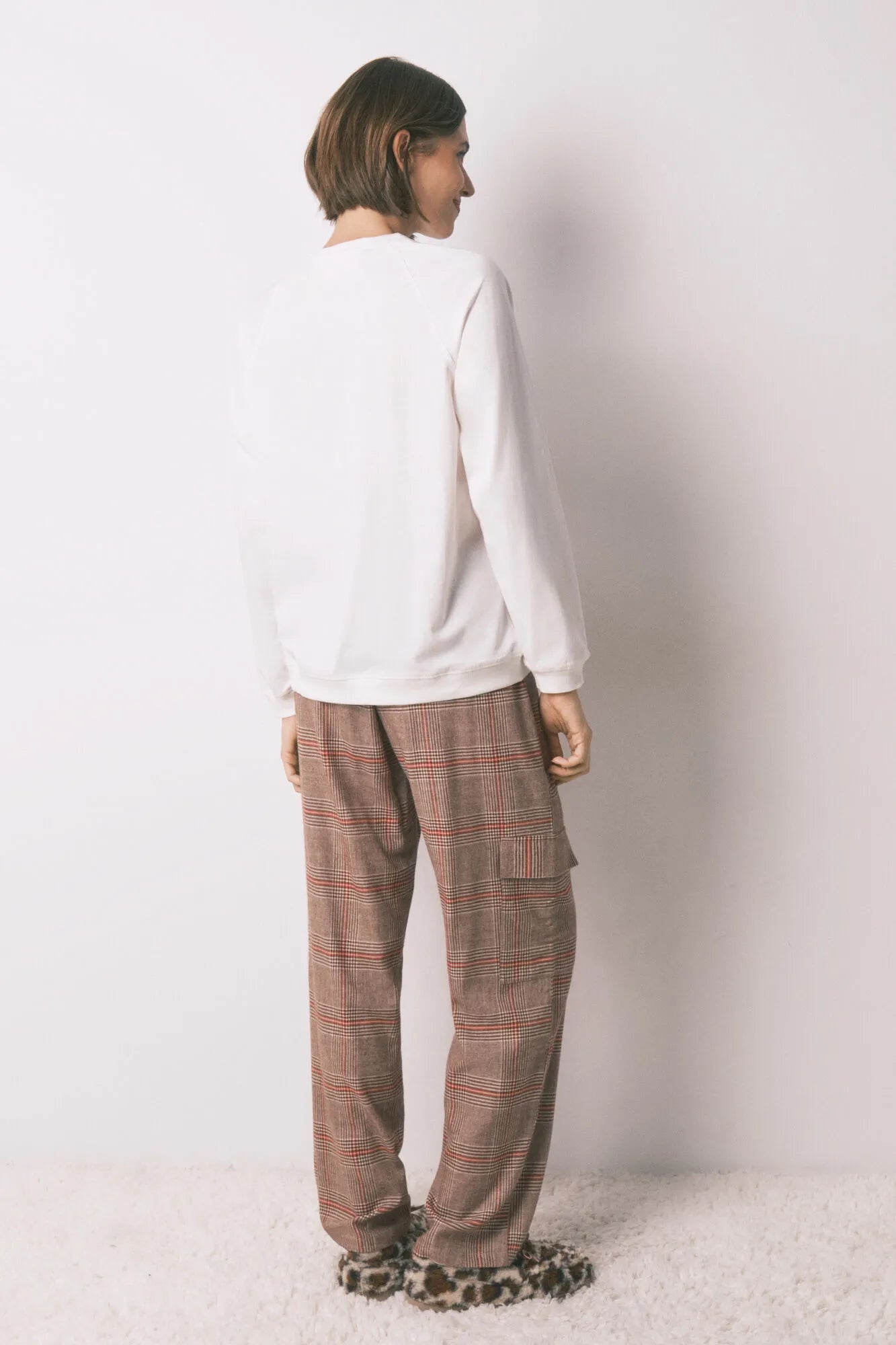 Women Secret_Ivory_Long 100% Cotton Printed Check Pajamas Snoopy_3132215_96_06