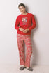 Women Secret_Red/Coral_Long 100% Cotton Printed Red Check Pajamas Snoopy_3132216_62_01