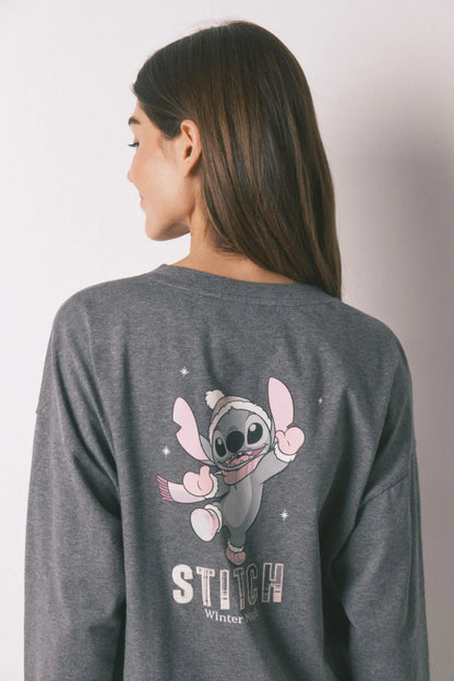 Women Secret_Medium Grey_Long Pyjamas 100% Cotton Grey Plaid Stitch_3132217_46_02