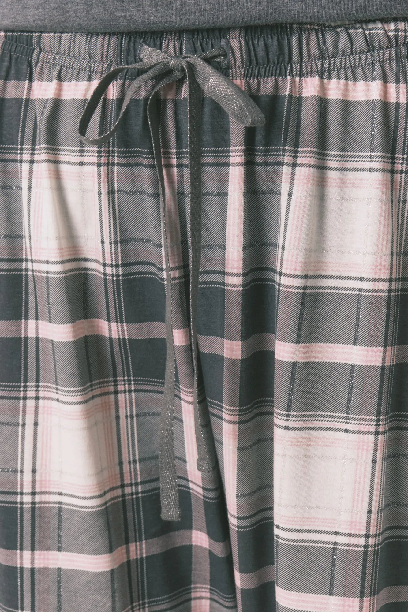 Women Secret_Medium Grey_Long Pyjamas 100% Cotton Grey Plaid Stitch_3132217_46_05