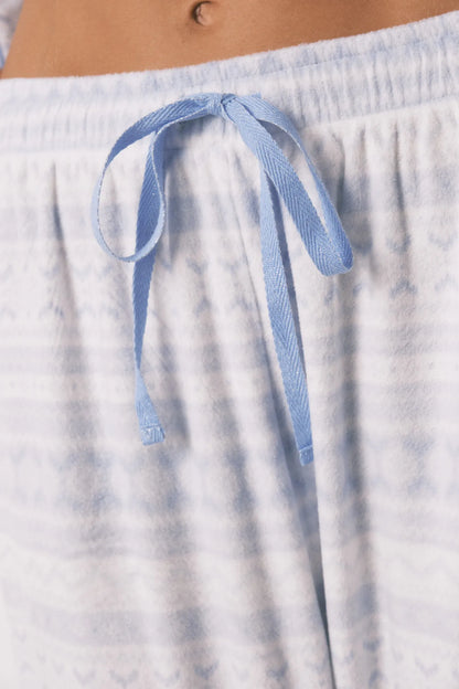 Women Secret_Blue Print_Long Pyjamas Fleece Pyjamas with Border_3132223_19_03