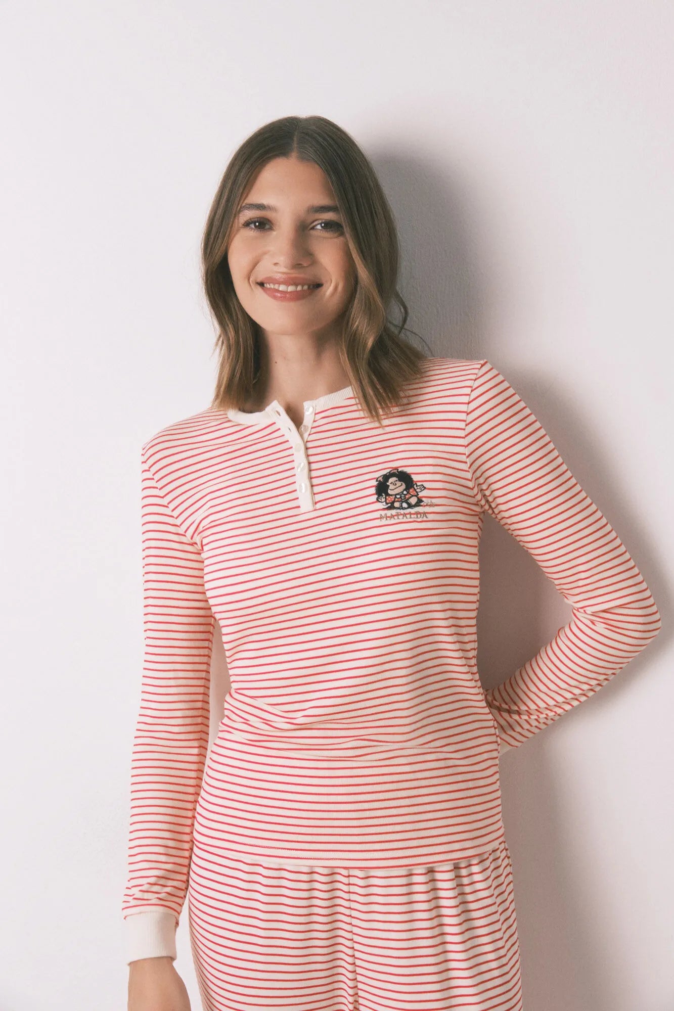 Women Secret_Red_Long Extra Soft Knit Pajamas Striped Mafalda_3132224_60_02