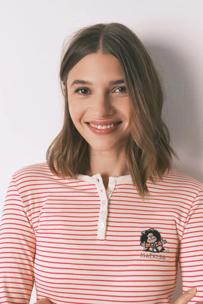 Women Secret_Red_Long Extra Soft Knit Pajamas Striped Mafalda_3132224_60_04