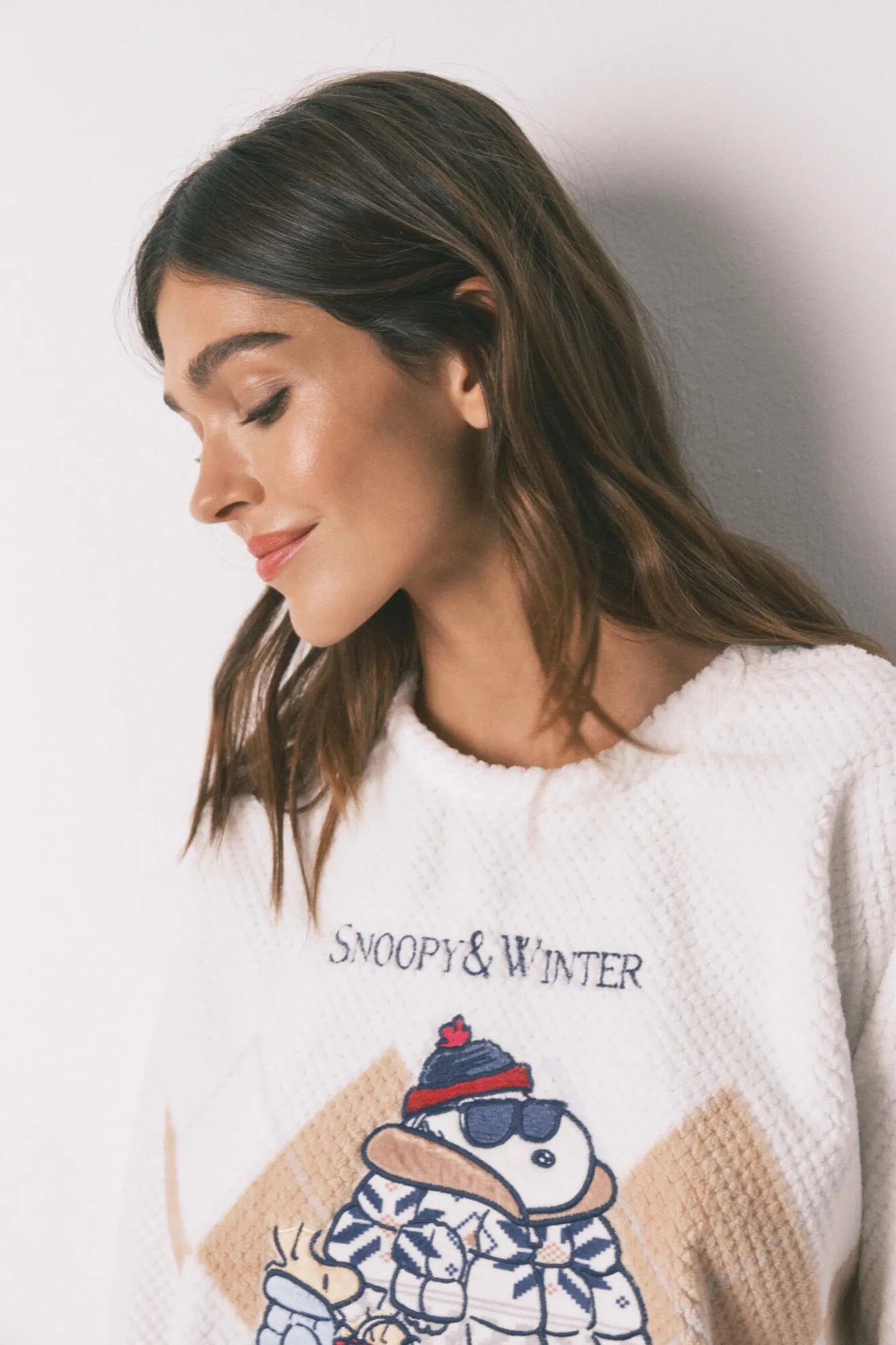 Women Secret_Ivory_Snoopy Fleece Mousse Long Pyjamas_3132229_96_03