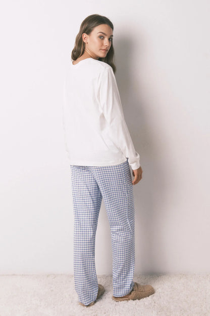 Women Secret_Ivory_Long Cotton Snoopy Vichy Pyjamas_3132232_96_06