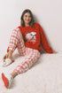 Women Secret_Red/Coral_Long Fleece Pajamas Red Checks Snoopy_3132235_62_01