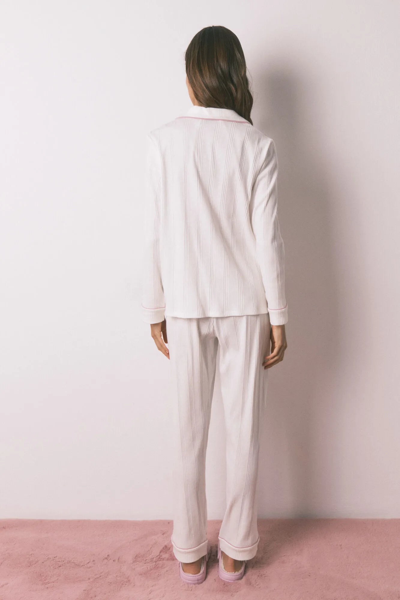 Women Secret_Ivory_White Striped Classic Pyjamas_3132249_96_07