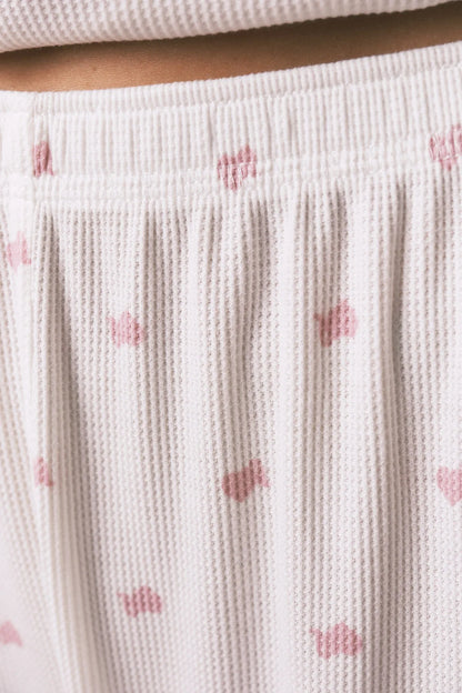 Women Secret_White Print_Waffle Fabric Long Pyjamas_3132251_97_07