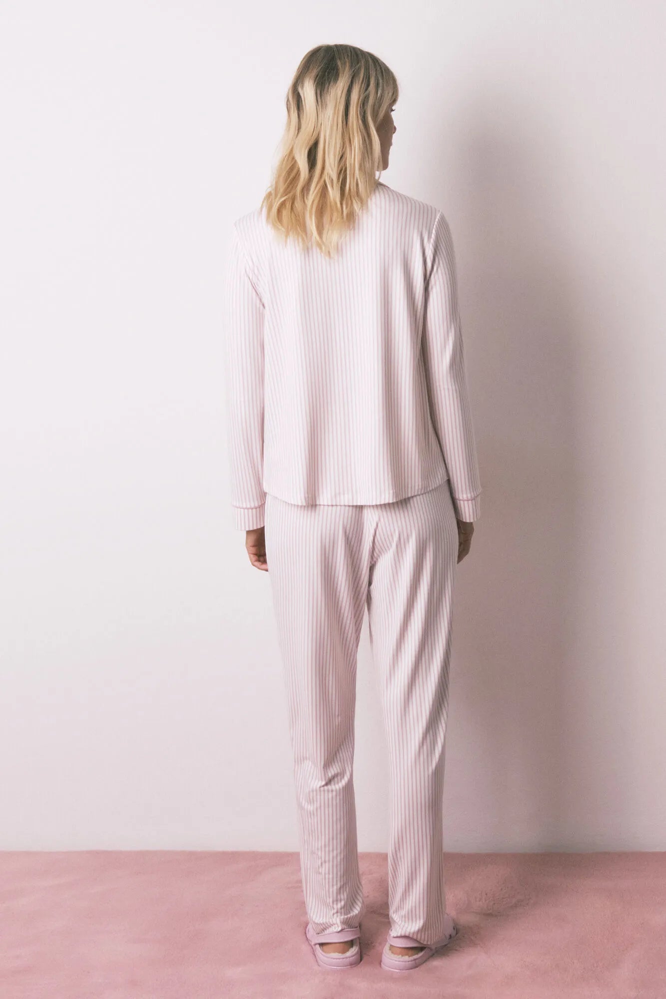 Women Secret_White Print_Pink Striped Classic Pyjamas_3132252_97_05
